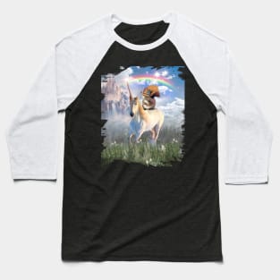 Cowboy Squirrel Riding Unicorn Rainbow Baseball T-Shirt